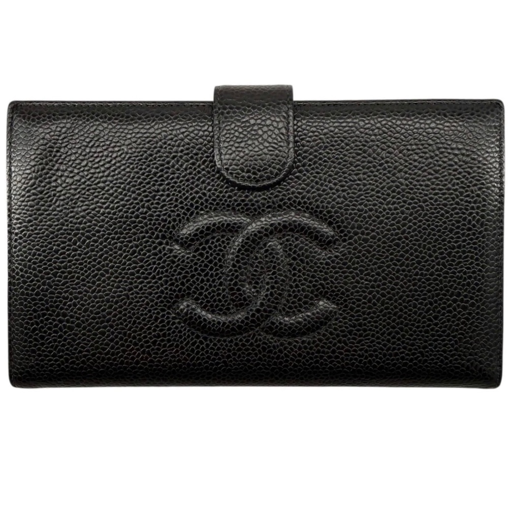 Chanel Black Caviar Leather French Purse Wallet – Gold Hardware